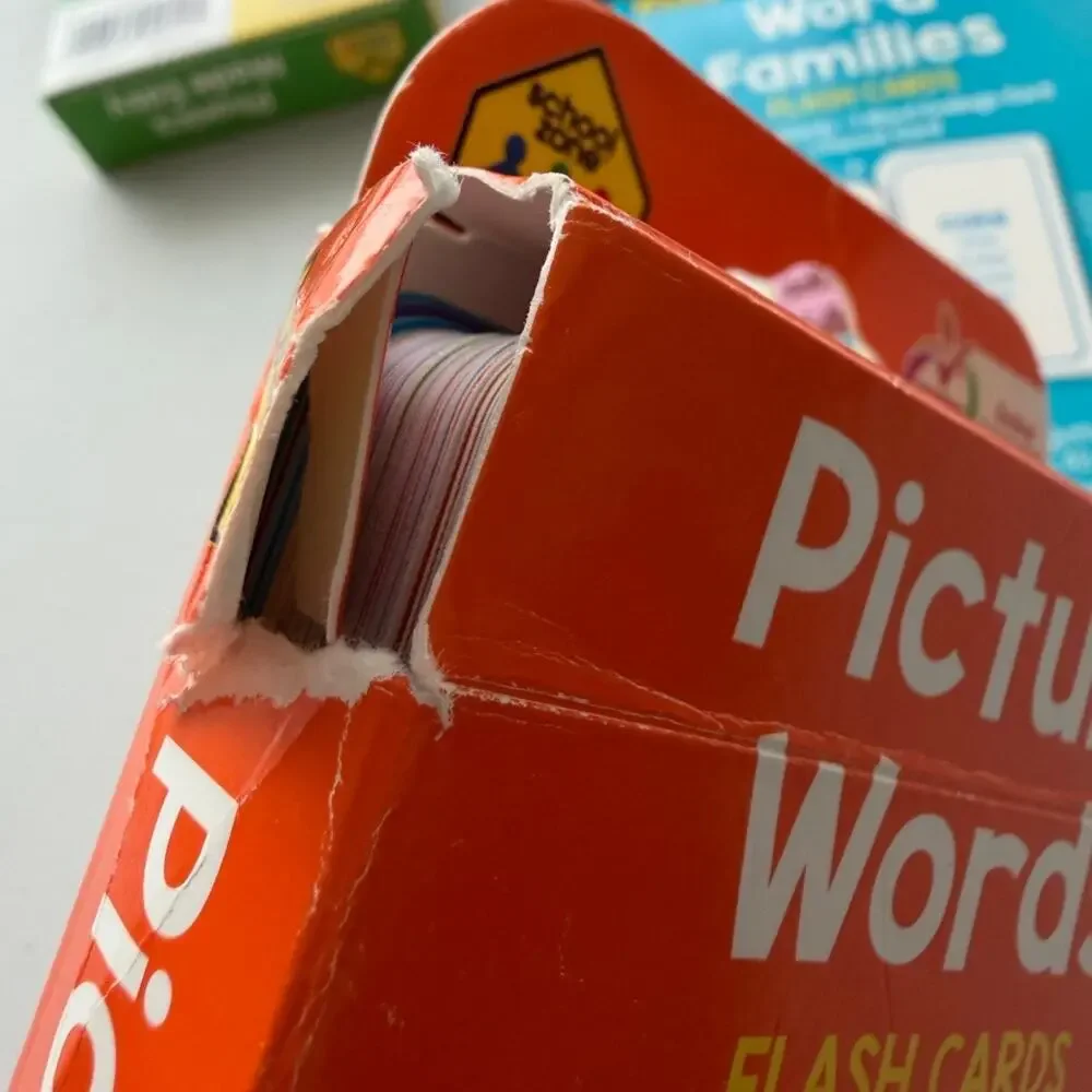 Lot of 4 School Zone Pic Words, Word Families, Sight Words & Phonics Flash Cards